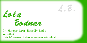 lola bodnar business card